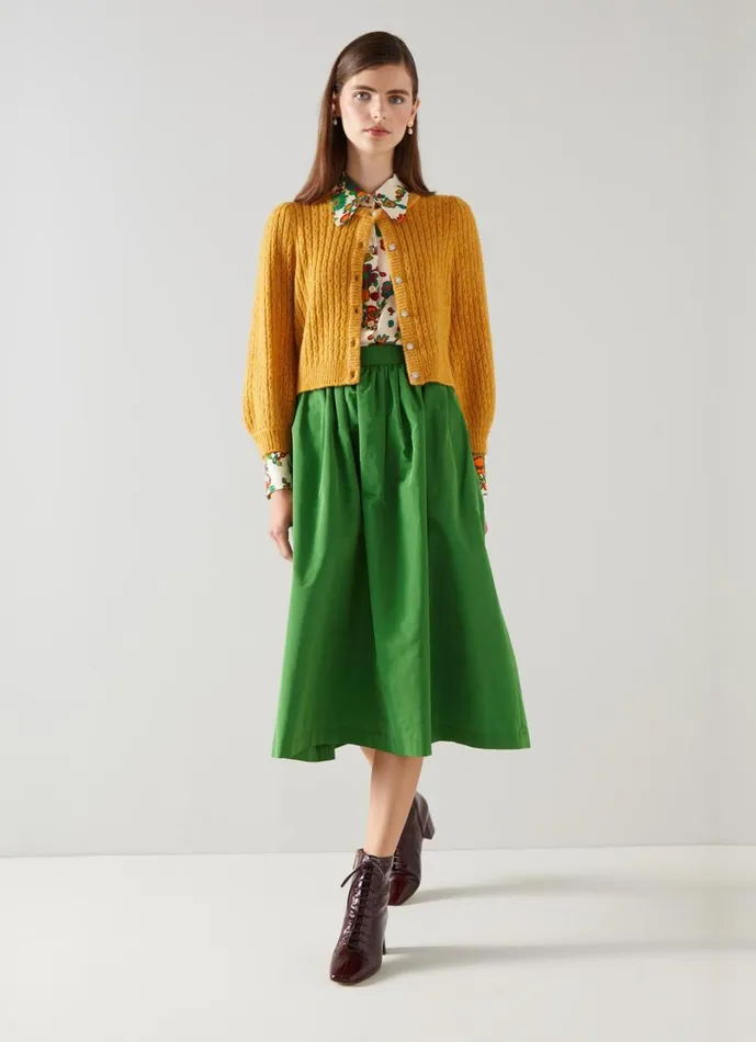 LKBennett Skirts Women Olsen Green Taffeta Skirt LKBennett Skirts Women Olsen Green Taffeta Skirt