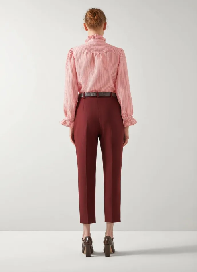 LKBennett Tops Women Camille Pink and Camel Stripe Blouse