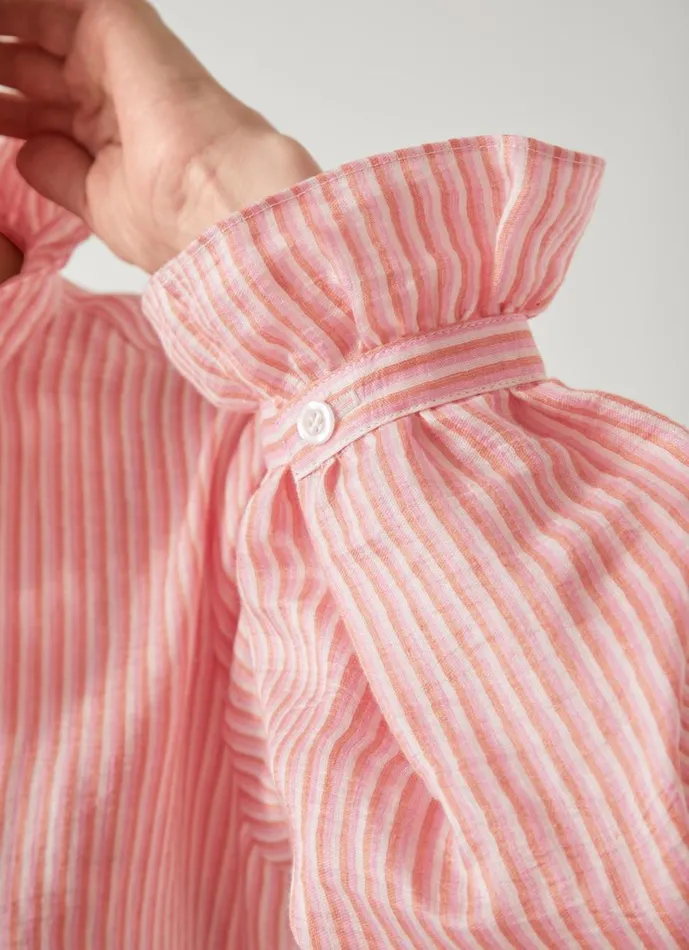 LKBennett Tops Women Camille Pink and Camel Stripe Blouse