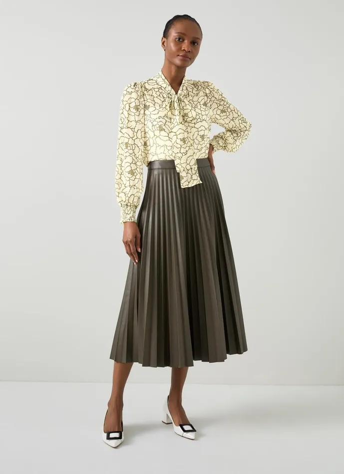 LKBennett Tops Women Penny Birch and Olive Peony Print Blouse