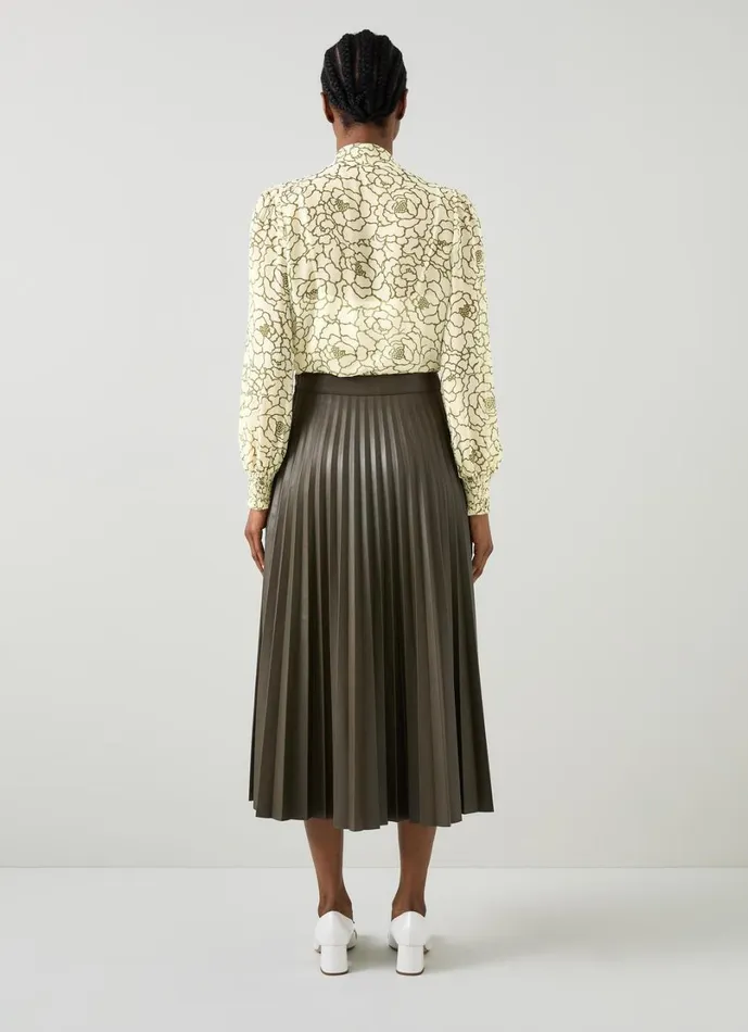 LKBennett Tops Women Penny Birch and Olive Peony Print Blouse