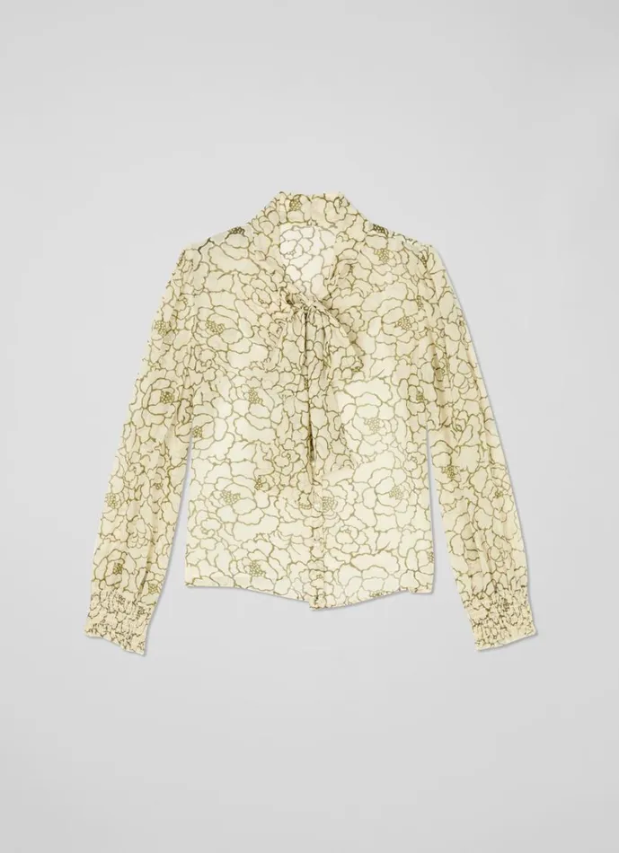 LKBennett Tops Women Penny Birch and Olive Peony Print Blouse