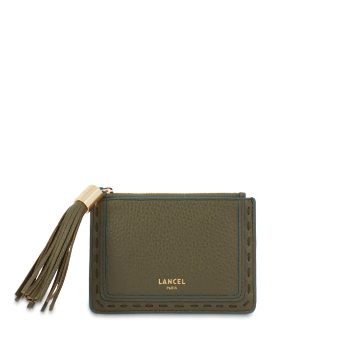 L Zip Cardholder Dark Kaki Women Lancel Card Holder