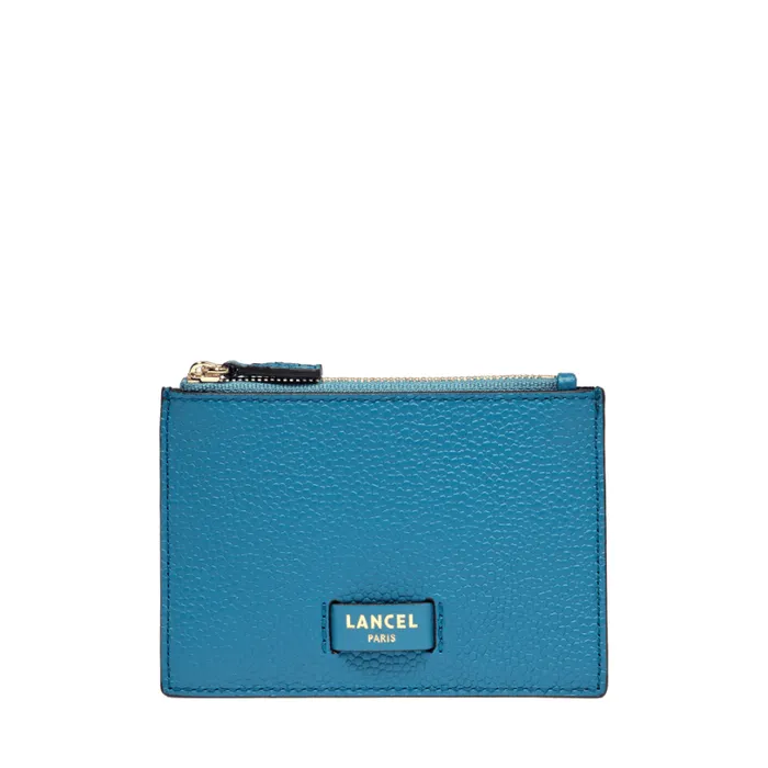 L Zip Card Holder Wave Blue Women Lancel Wallet
