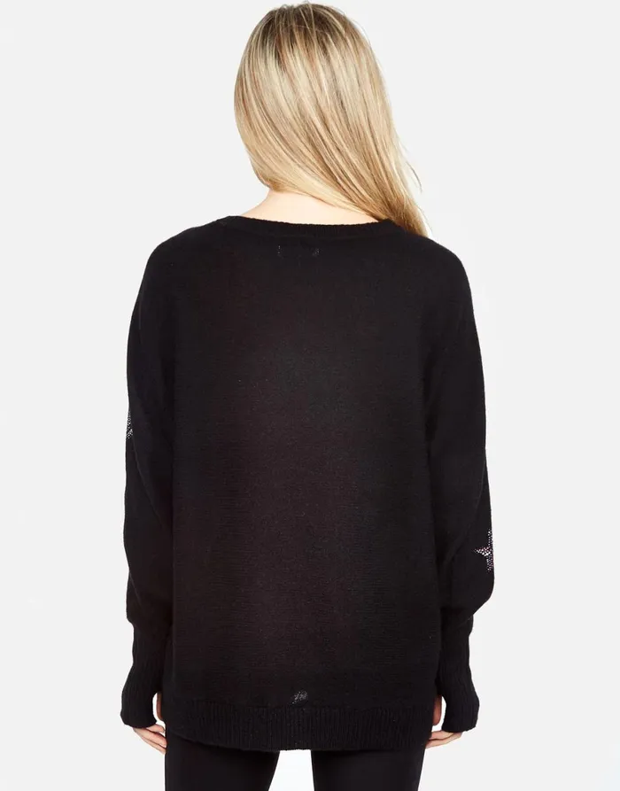 Ladona Crystal Elements Black Women039s Lauren Moshi Sweaters and Knits