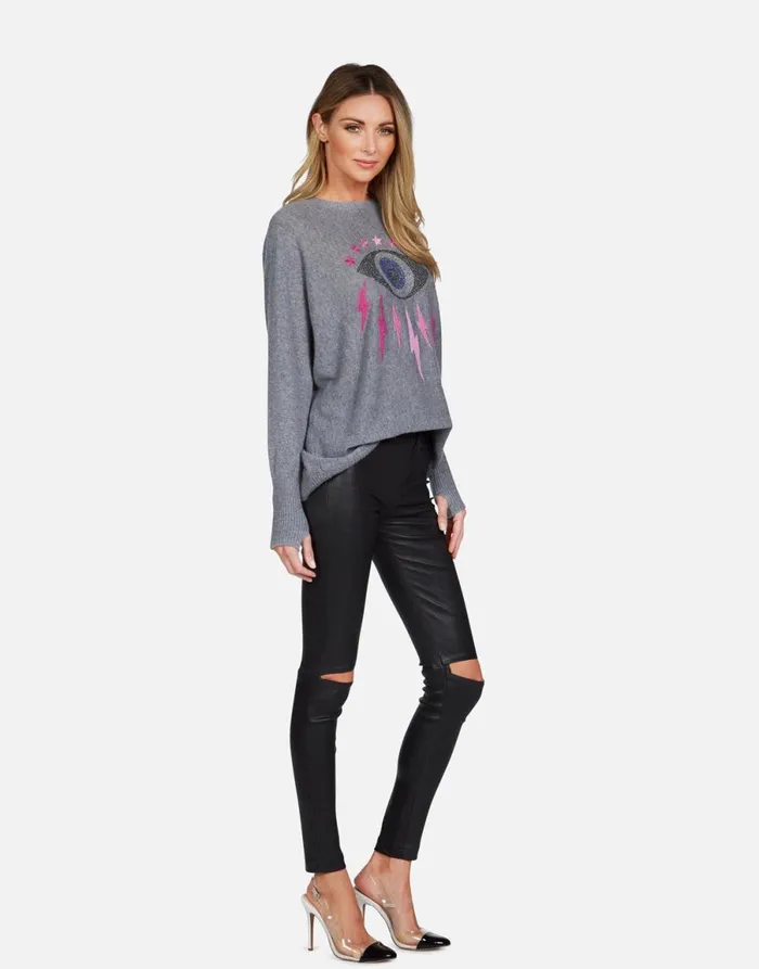 Ladona Electric Evil Eye Charcoal Women039s Lauren Moshi Long Sleeve