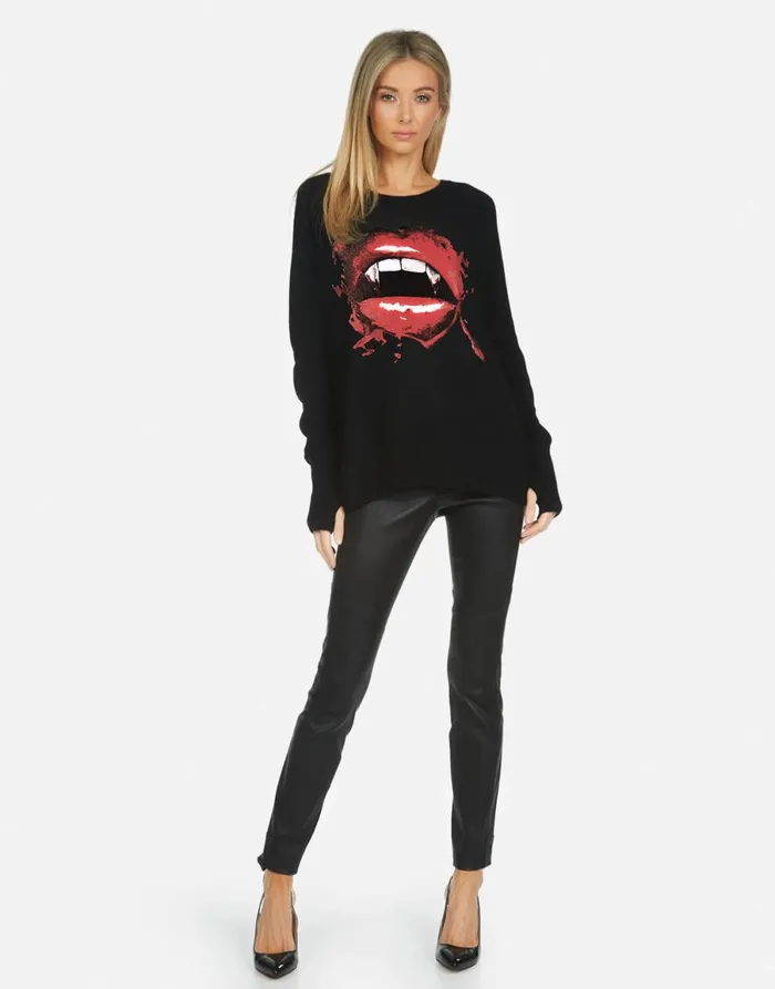 Ladona X Vampire Lip Black Women039s Lauren Moshi Long Sleeve
