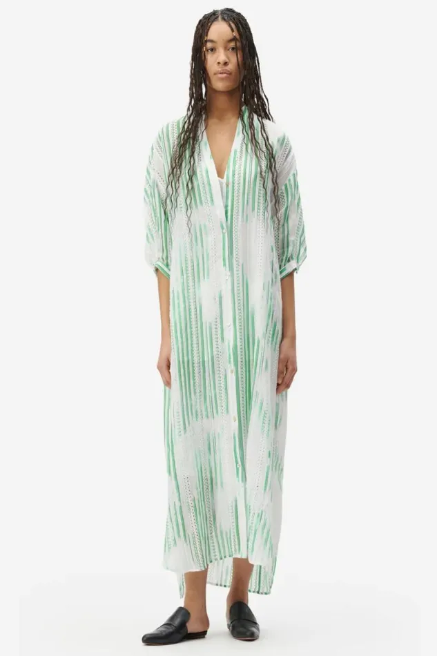 Lala Berlin Dresses Dress Dacire Bast Fiber Green Stripes 8211 Women