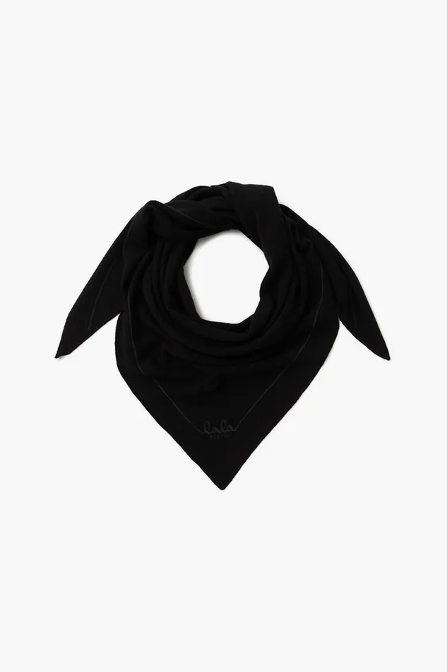 Lala Berlin Scarves and Triangles Triangle Solid M Cashmere Nero 8211 Women