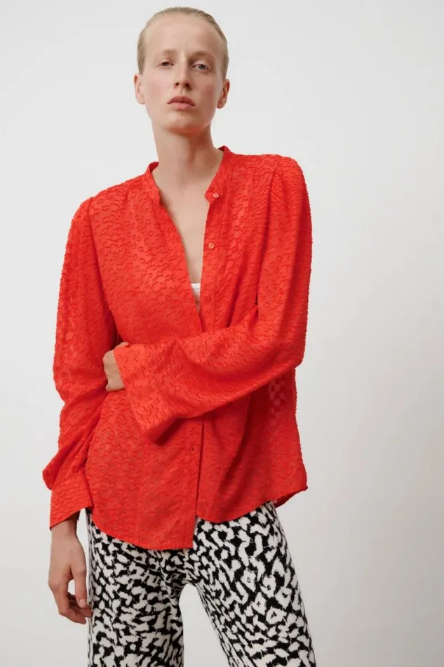 Lala Berlin Shirts and Blouses Blouse Baran Viscose Hot Orange 8211 Women