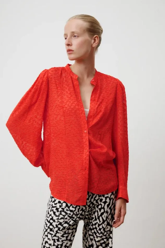 Lala Berlin Shirts and Blouses Blouse Baran Viscose Hot Orange 8211 Women