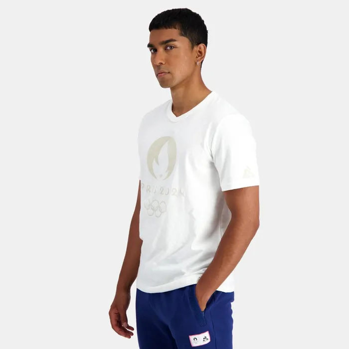 Le Coq Sportif Paris 2024 TShirt Marshmallow MenWomen Tshirts And Tops