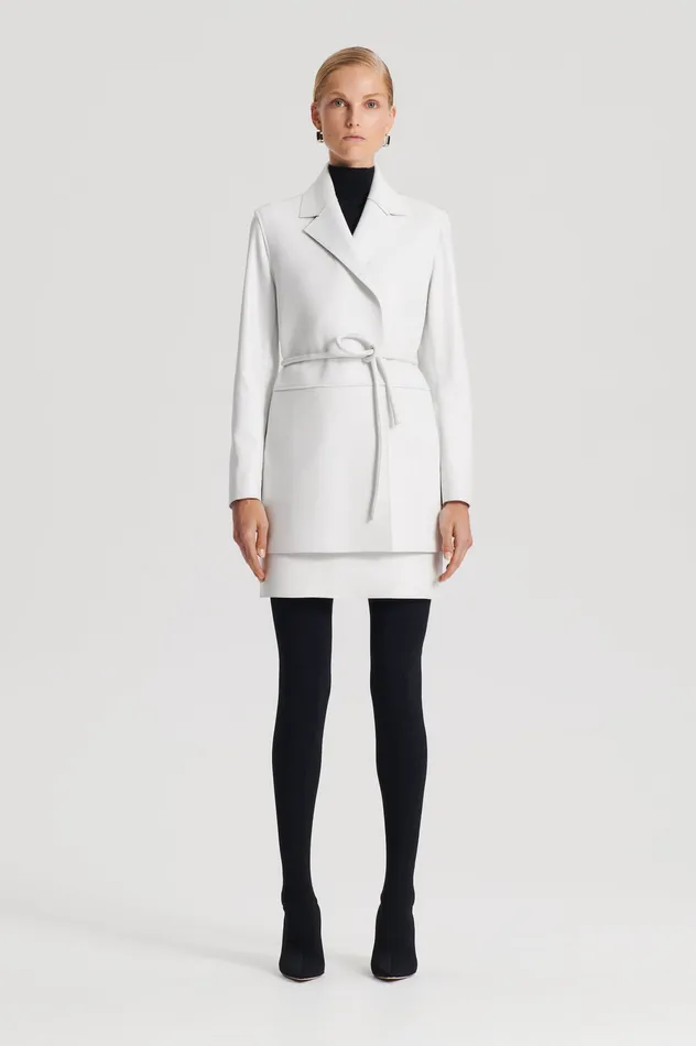 LEATHER BONDED JACKET WHITE Jackets Scanlan Theodore Women