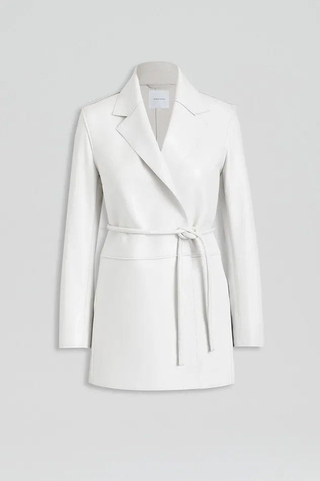 LEATHER BONDED JACKET WHITE Jackets Scanlan Theodore Women LEATHER BONDED JACKET WHITE Jackets Scanlan Theodore Women
