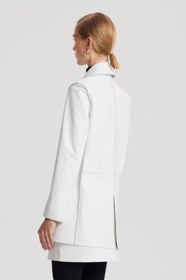 LEATHER BONDED JACKET WHITE Jackets Scanlan Theodore Women LEATHER BONDED JACKET WHITE Jackets Scanlan Theodore Women