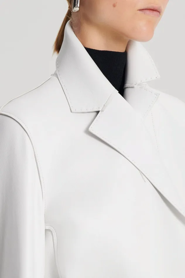 LEATHER BONDED JACKET WHITE Jackets Scanlan Theodore Women LEATHER BONDED JACKET WHITE Jackets Scanlan Theodore Women