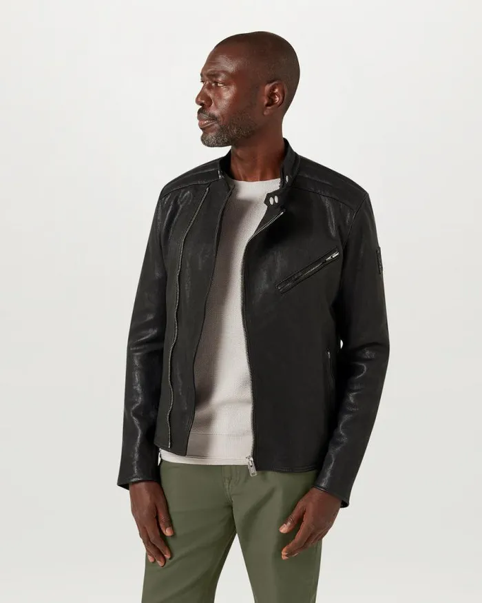 Leather Jackets Men Belstaff Oulton Jacket Black