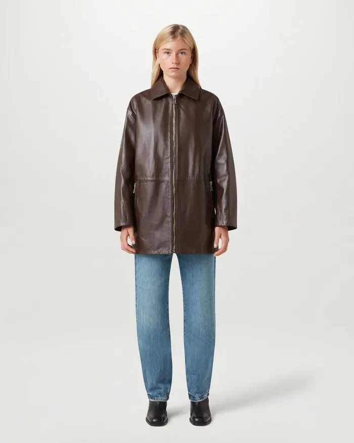 Leather Jackets Women Belstaff Bronze Coat Chestnut Leather Jackets Women Belstaff Bronze Coat Chestnut