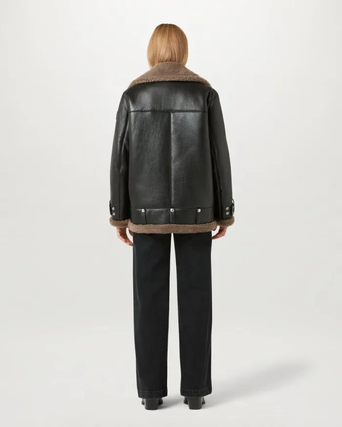 Leather Jackets Women Belstaff Zinc Jacket Black Driftwood Leather Jackets Women Belstaff Zinc Jacket Black Driftwood