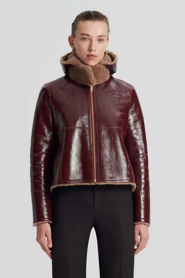 Leather SHEARLING JACKET RASBRRYCAMEL Scanlan Theodore Women Leather SHEARLING JACKET RASBRRYCAMEL Scanlan Theodore Women