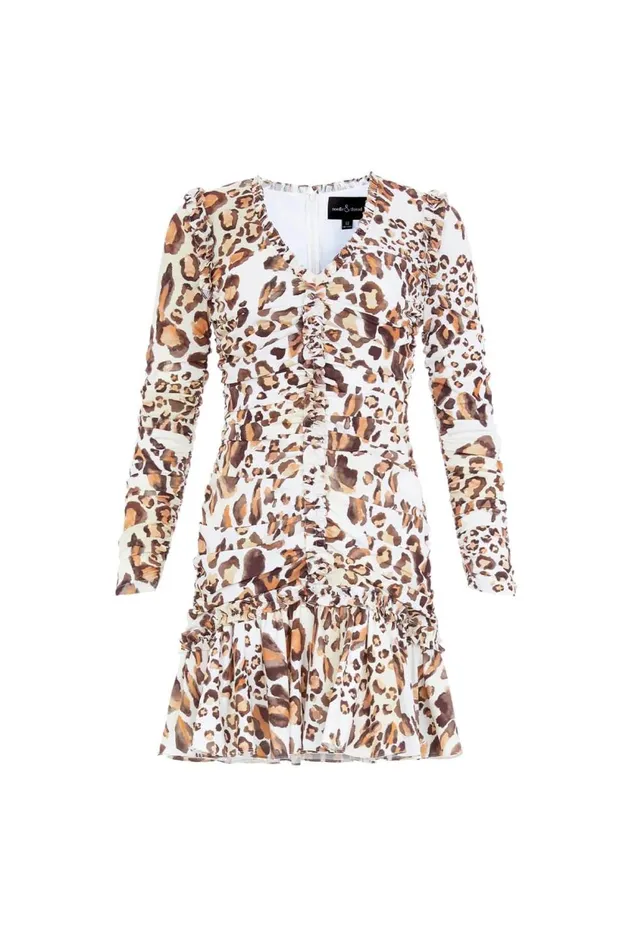 Leopard Ellen Crepe Micro Mini Dress Multi Women Needle and Thread Dresses