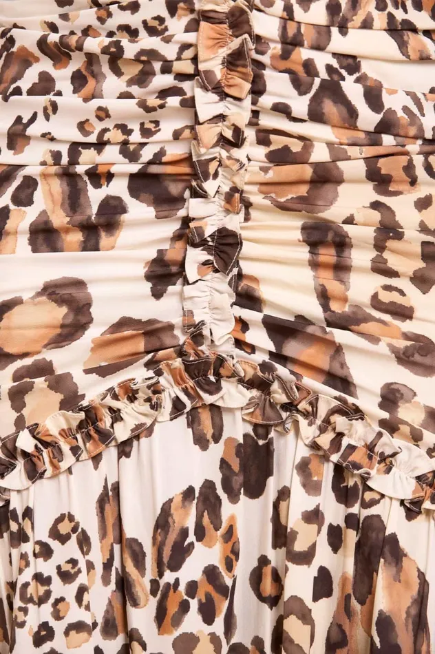 Leopard Ellen Crepe Micro Mini Dress Multi Women Needle and Thread Dresses