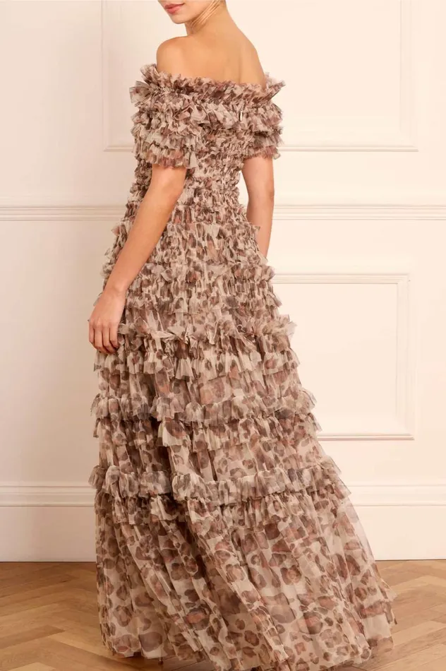 Leopard Lisette OffShoulder Gown Multi Women Needle and Thread Dresses