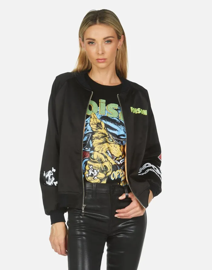Levelle Poison Cat Black Orange Women039s Lauren Moshi Jackets