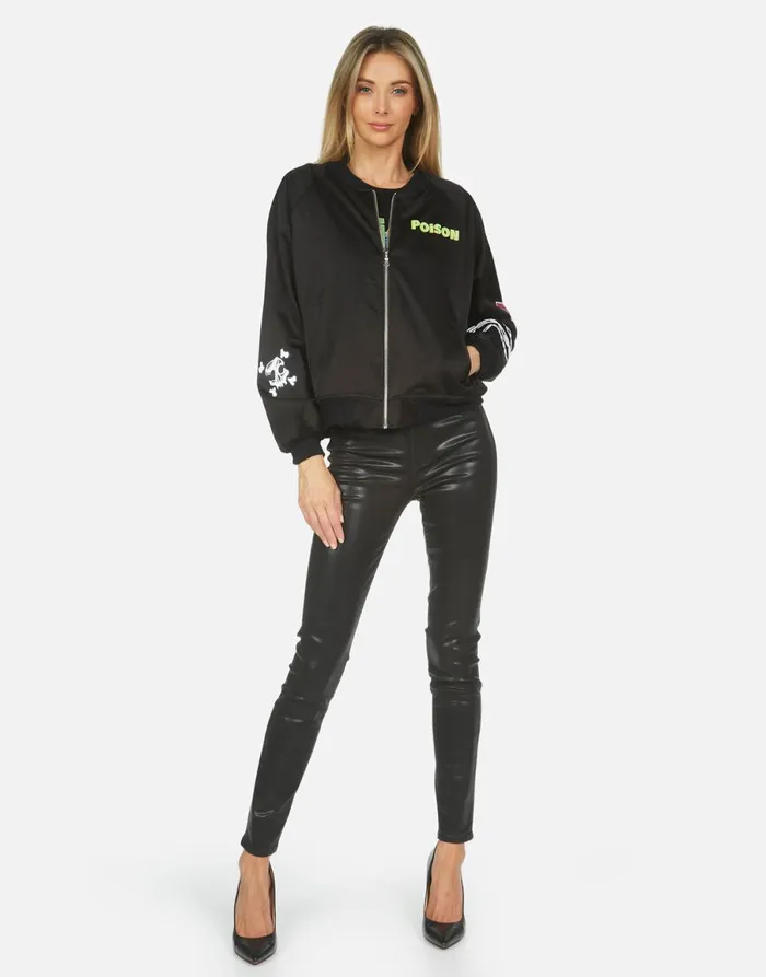 Levelle Poison Cat Black Orange Women039s Lauren Moshi Jackets