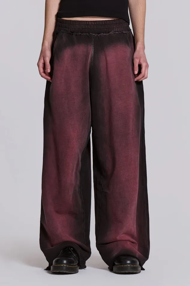 Loungewear Jaded London Men Shop Deep Red Fade Monster Joggers