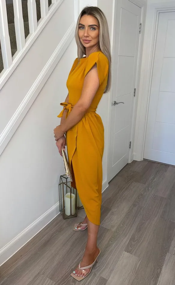 Madison Mustard Short Sleeve Wrap Day Dress Women Missfiga Wrap Dresses Madison Mustard Short Sleeve Wrap Day Dress Women Missfiga Wrap Dresses