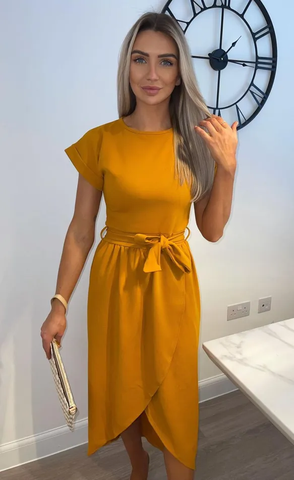 Madison Mustard Short Sleeve Wrap Day Dress Women Missfiga Wrap Dresses Madison Mustard Short Sleeve Wrap Day Dress Women Missfiga Wrap Dresses