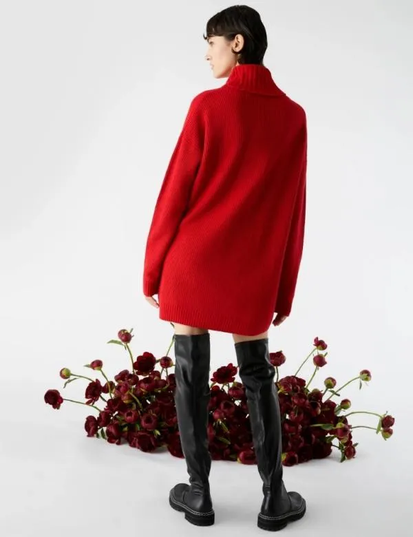 Marella Dresses Women Highneck Sweater Red