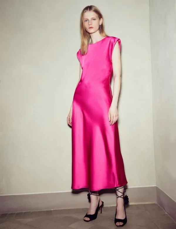 Marella Dresses Women Satin Dress Fuchsia