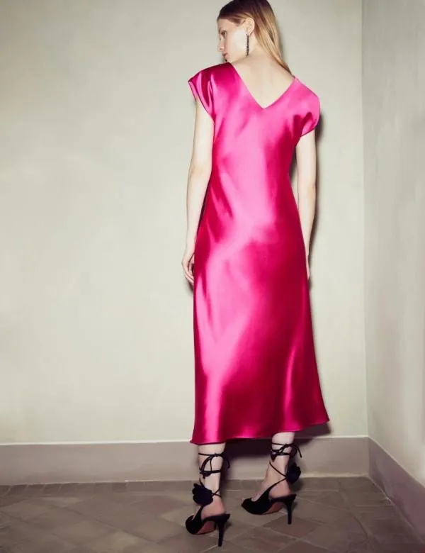 Marella Dresses Women Satin Dress Fuchsia