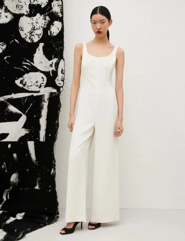 Marella Dresses Women Sleeveless Jumpsuit Wool White