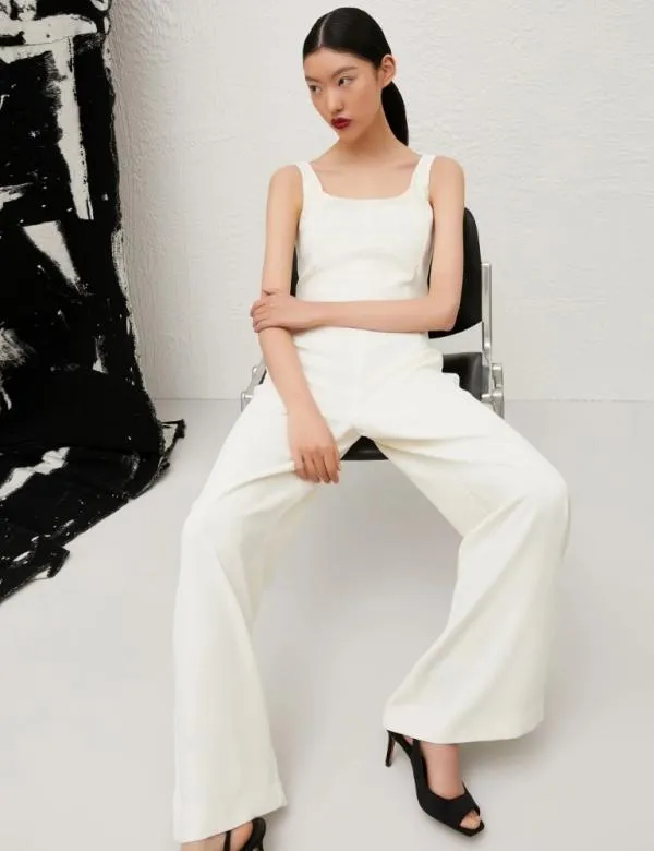 Marella Dresses Women Sleeveless Jumpsuit Wool White