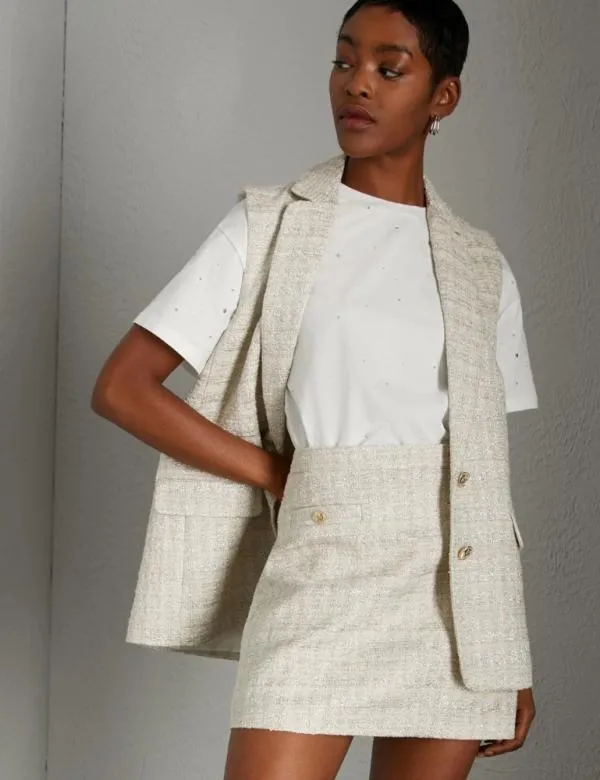 Marella Jackets Women Blazer Gilet With Lurex Natural