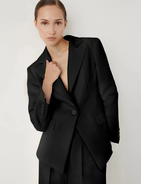 Marella Jackets Women Crepe Blazer Black