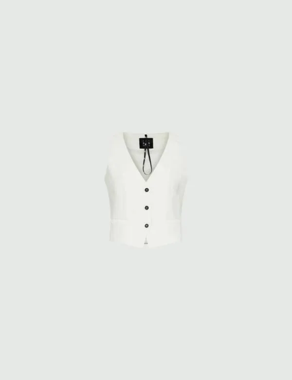 Marella Jackets Women Crepe Gilet Wool White