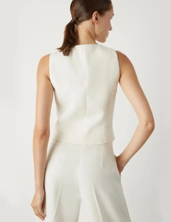 Marella Jackets Women Crepe Gilet Wool White
