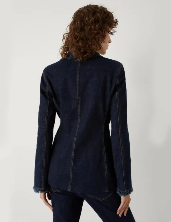 Marella Jackets Women Denim Blazer Blue Jeans