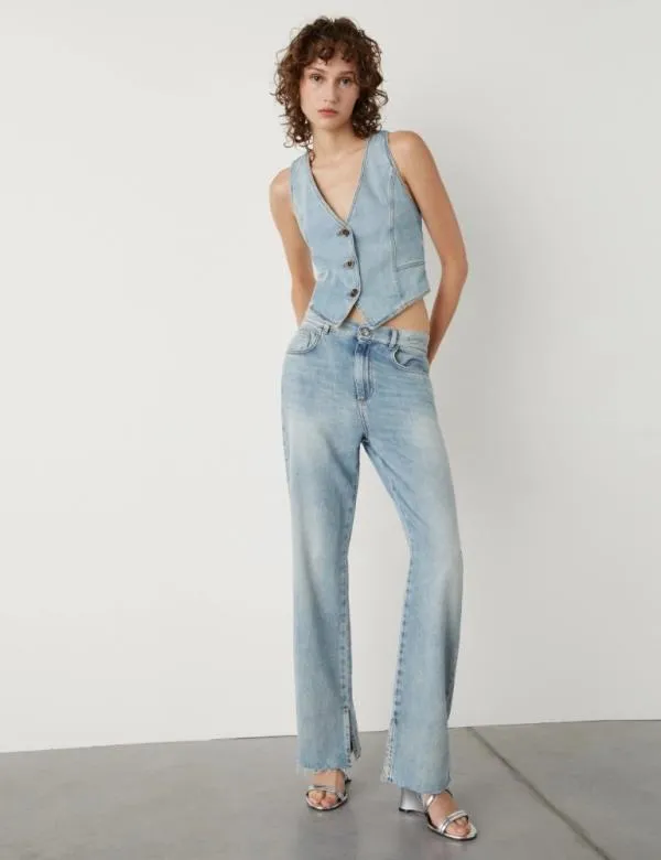 Marella Jackets Women Denim Gilet Blue Jeans