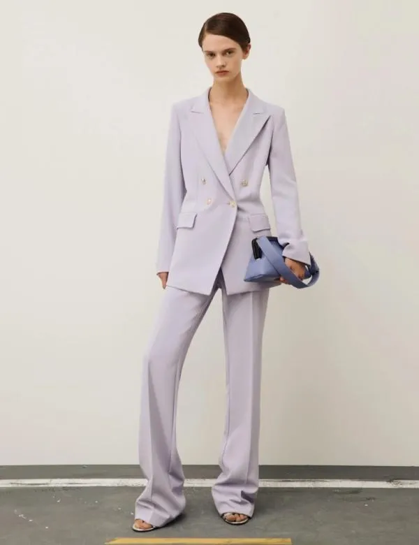 Marella Jackets Women Doublebreasted Blazer Lavender