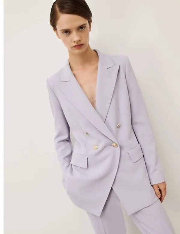 Marella Jackets Women Doublebreasted Blazer Lavender