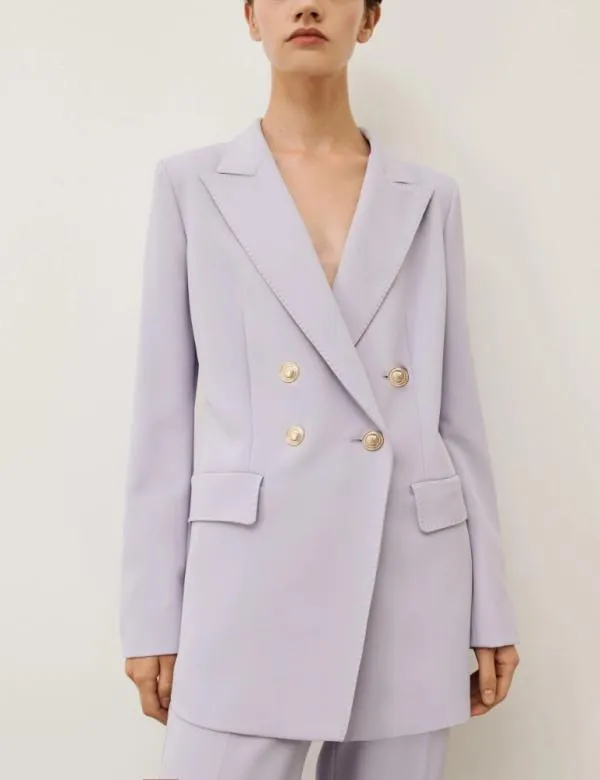 Marella Jackets Women Doublebreasted Blazer Lavender
