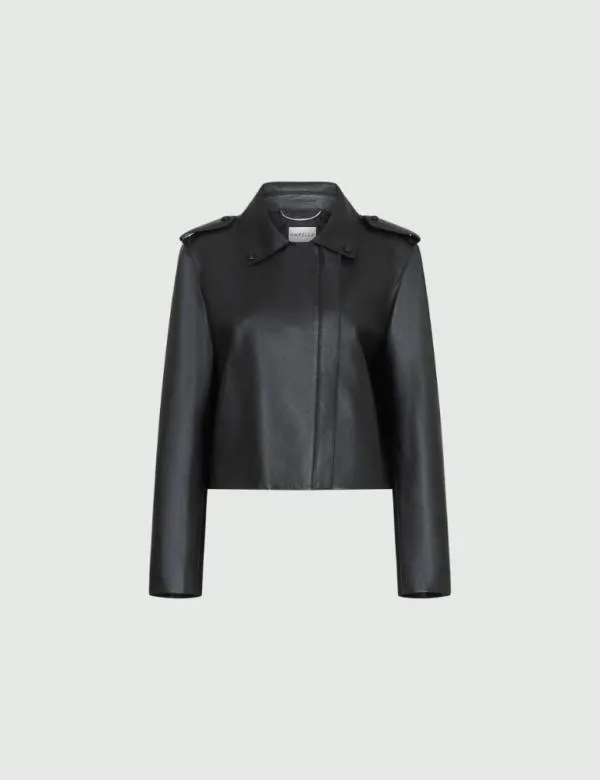 Marella Jackets Women Leather Jacket Black