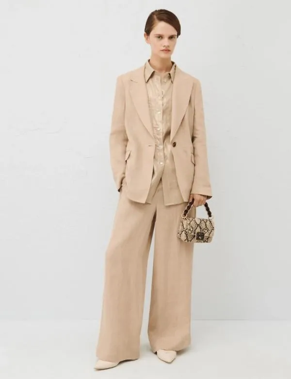 Marella Jackets Women Linen Blazer Sand