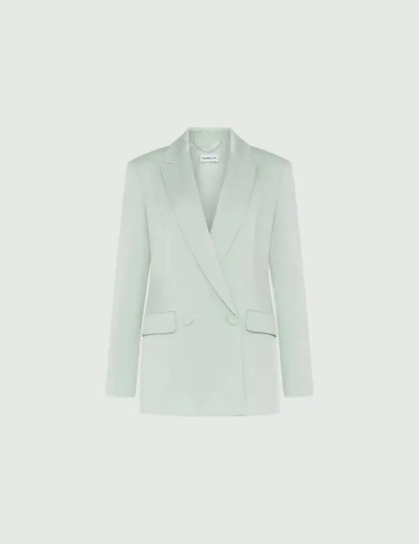 Marella Jackets Women Satin Blazer Aquamarine