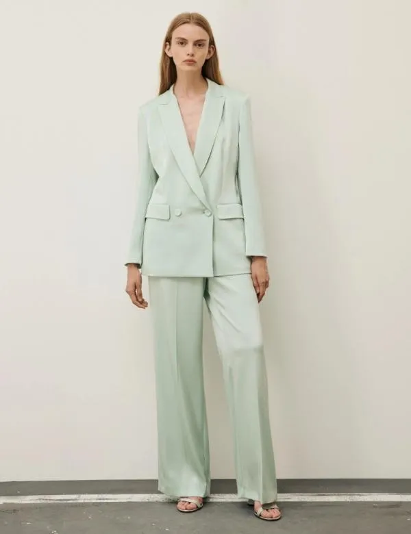 Marella Jackets Women Satin Blazer Aquamarine